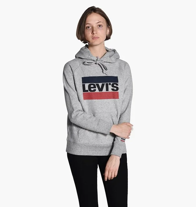 Толстовка Levi's Classic Logo Hoodie Gray