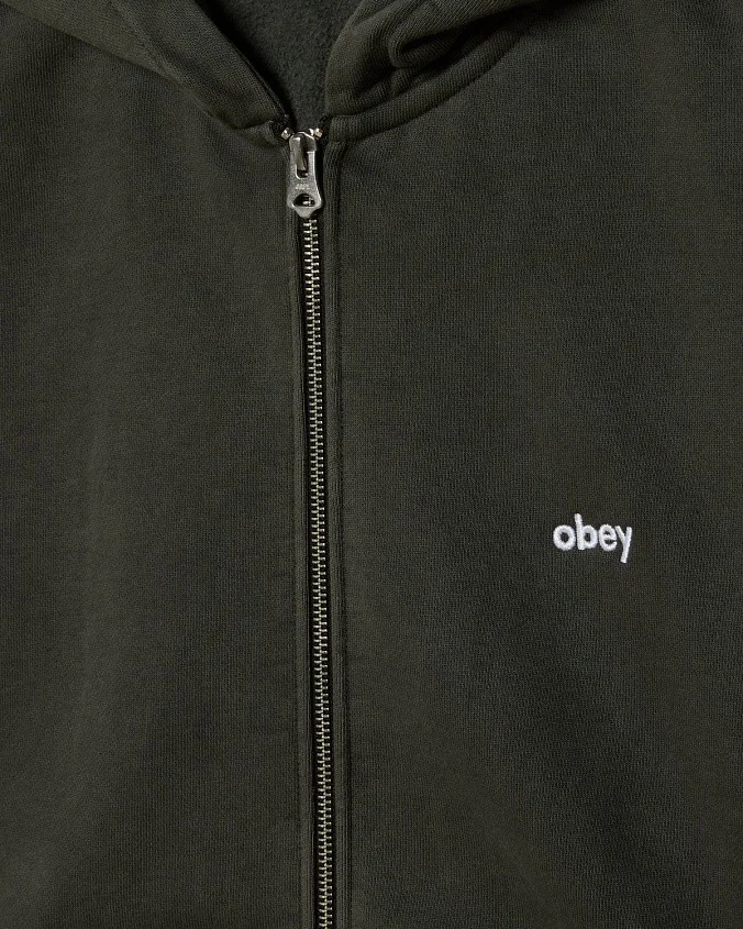 Толстовка Obey Lowercase Pigment Zip Hood