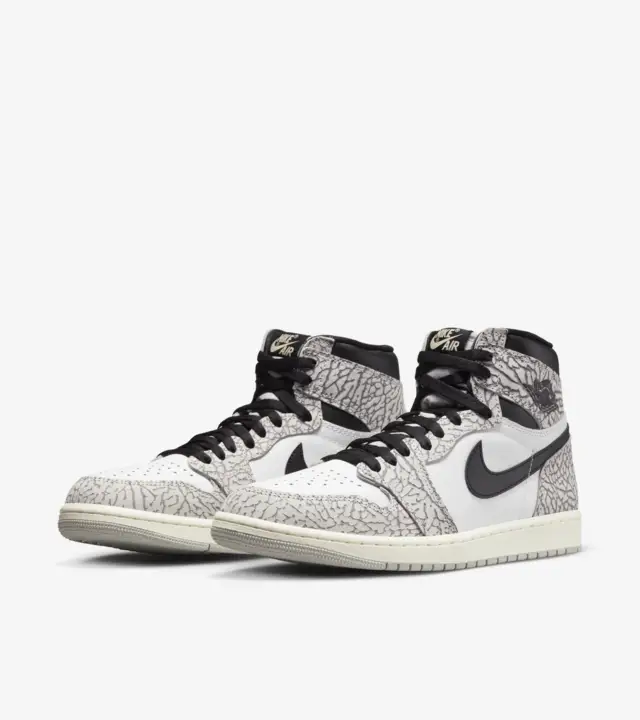 Кроссовки Jordan 1 Mid White Cement