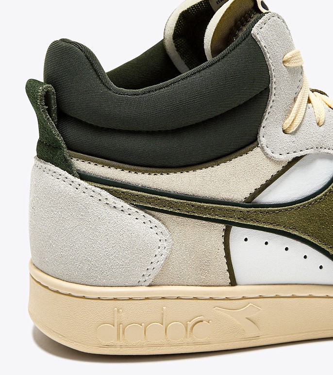 Кроссовки мужские Diadora Magic Basket Demi Cut Suede Leather White/Kombu Green