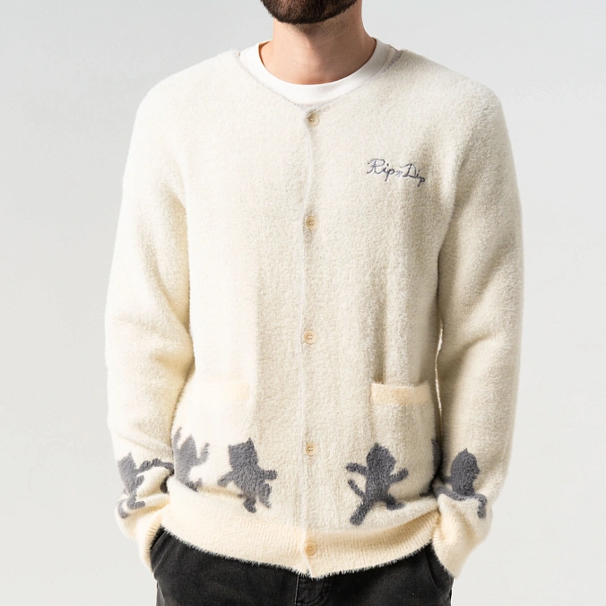 Свитер RIPNDIP Cosmic Nerm Mohair Cardigan Off White