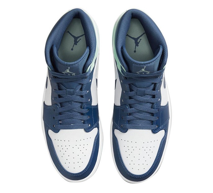 Кроссовки Jordan 1 Mid Mystic Navy/Mint Foam/White