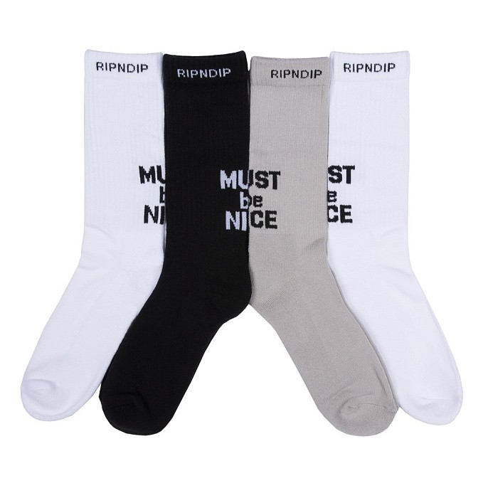 Носки RIPNDIP MBN Socks 3 Pack Gray, Black, White