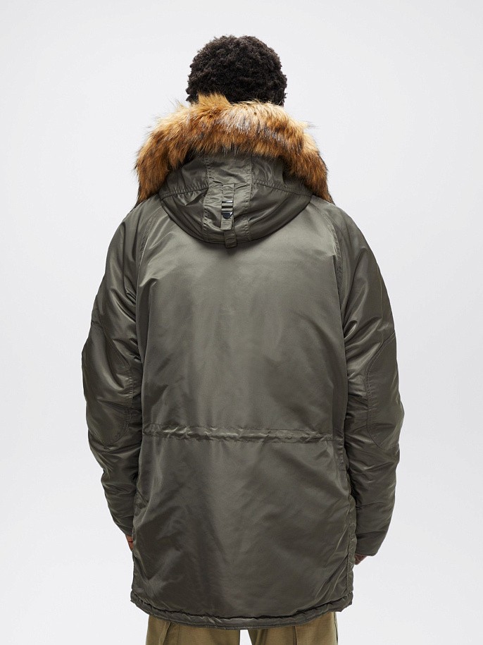 Мужская куртка парка Alpha Industries Slim Fit N-3B Parka Replica Gray / Orange