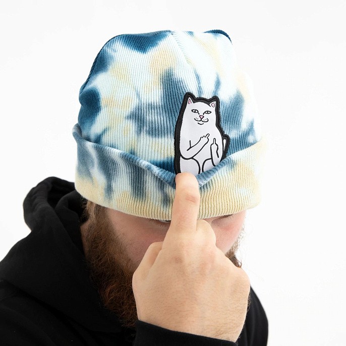 Шапка RIPNDIP Lord Nermal Tie Dye Beanie Navy/Peach