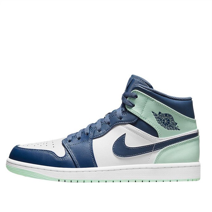 Кроссовки Jordan 1 Mid Mystic Navy/Mint Foam/White