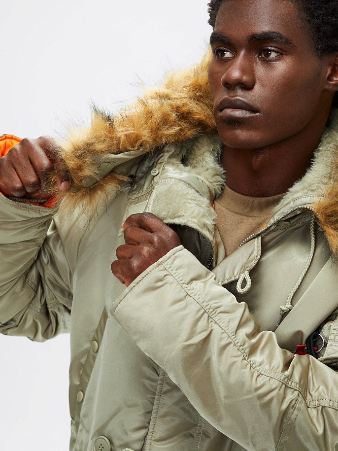 Мужская куртка парка Alpha Industries Slim Fit N-3B Parka Dark Khaki / Orange