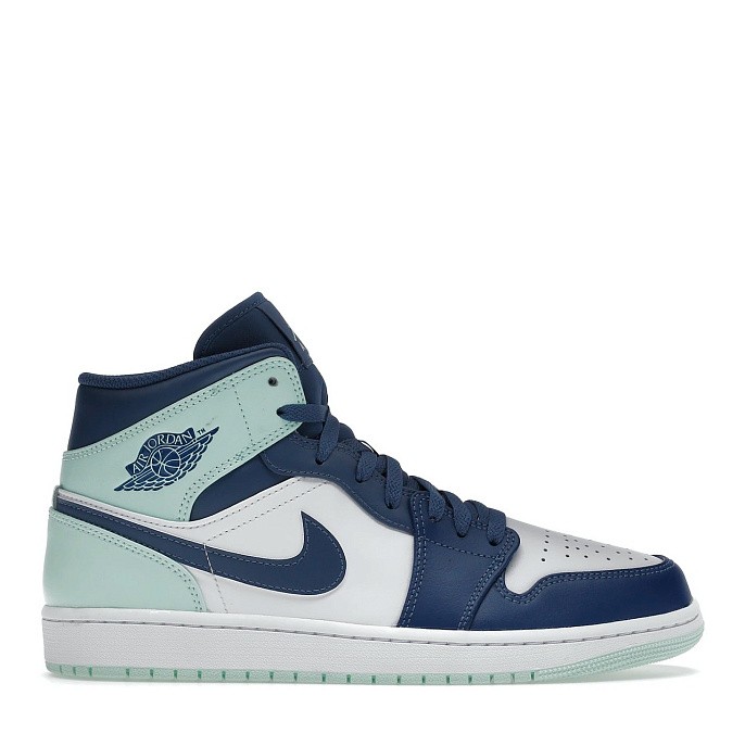 Кроссовки Jordan 1 Mid Mystic Navy/Mint Foam/White