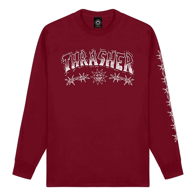 Лонгслив Thrasher Barbed Wire L/S Maroon