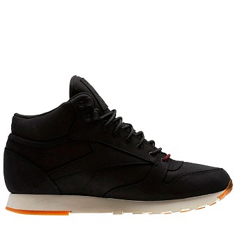 Кроссовки унисекс зимние Reebok Classic Leather Mid GTX-THIN Black/Black/Paperwhite Gum