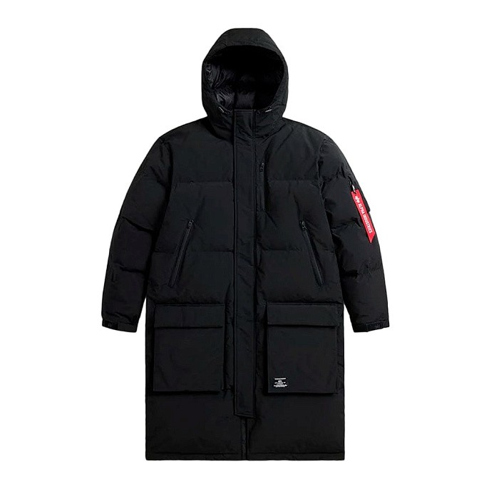 Мужской пуховик Alpha Industries Long Puffer Parka Black