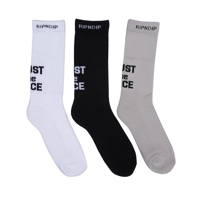 Носки RIPNDIP MBN Socks 3 Pack Gray, Black, White