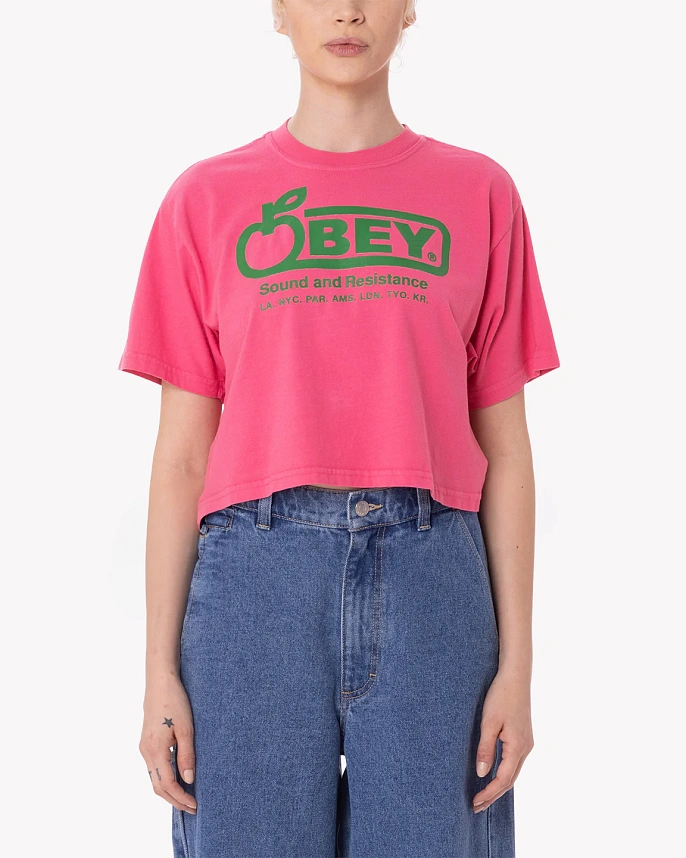 Футболка укороченная женская Obey Sound & Resistance Weekend Crop T-shirt