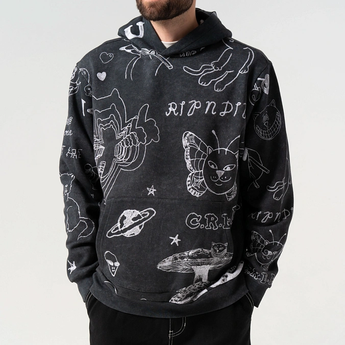 Толстовка RIPNDIP Nermal Domination Hoodie Black Vintage