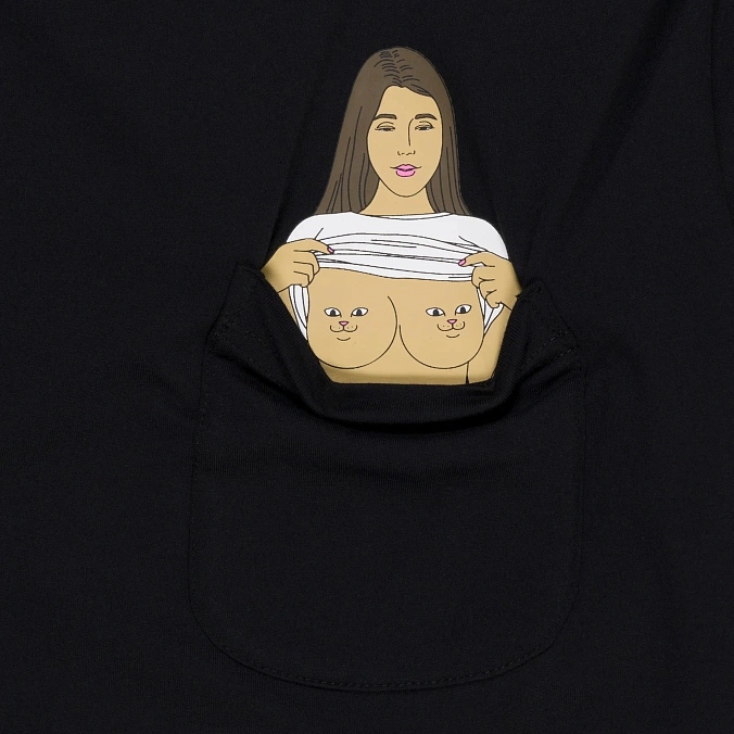 Футболка RIPNDIP Flashing Kittys Pocket Tee Black