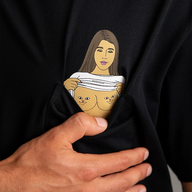 Футболка RIPNDIP Flashing Kittys Pocket Tee Black